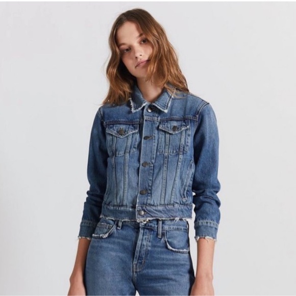 Current / Elliot The Baby Trucker Denim Jean Jacket - Small Size 1 - Grassland - Picture 2 of 11